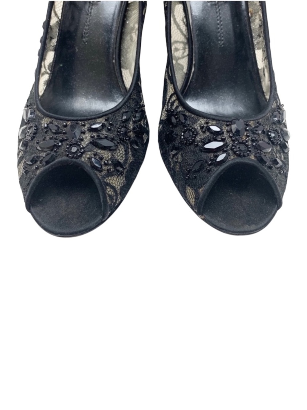 Alfani Black Lace Heels 7.5 - Picture 2 of 7